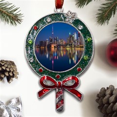 Seaside River Metal X mas Lollipop With Crystal Ornament