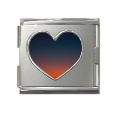 Sky Gradient Mega Link Heart Italian Charm (18mm) by artworkshop