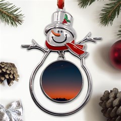 Sky Gradient Metal Snowman Ornament