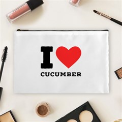 I Love Cucumber Cosmetic Bag (large) by ilovewhateva