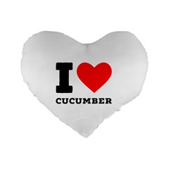 I Love Cucumber Standard 16  Premium Heart Shape Cushions by ilovewhateva