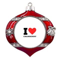 I Love Cranberry Metal Snowflake And Bell Red Ornament by ilovewhateva