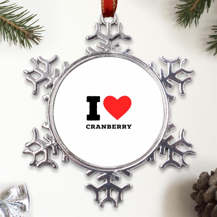 I love cranberry Metal Large Snowflake Ornament