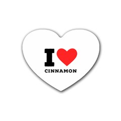 I Love Cinnamon  Rubber Coaster (heart) by ilovewhateva