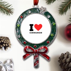 I Love Cinnamon  Metal X mas Lollipop With Crystal Ornament