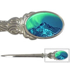 Aurora Borealis Sky Winter Snow Mountains Night Letter Opener