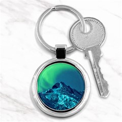 Aurora Borealis Sky Winter Snow Mountains Night Key Chain (round) by B30l