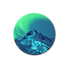 Aurora Borealis Sky Winter Snow Mountains Night Magnet 3  (round) by B30l