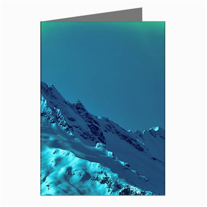 Aurora Borealis Sky Winter Snow Mountains Night Greeting Cards (Pkg of 8)