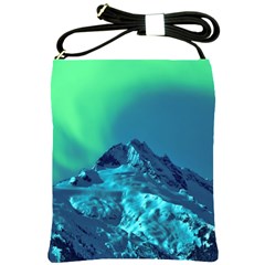 Aurora Borealis Sky Winter Snow Mountains Night Shoulder Sling Bag