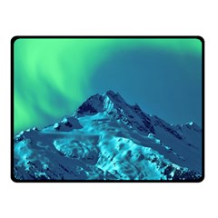 Aurora Borealis Sky Winter Snow Mountains Night Fleece Blanket (small) by B30l