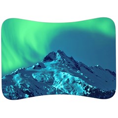 Aurora Borealis Sky Winter Snow Mountains Night Velour Seat Head Rest Cushion