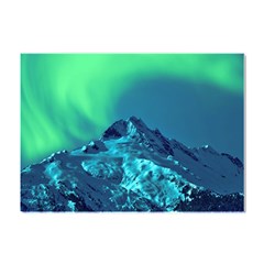 Aurora Borealis Sky Winter Snow Mountains Night Crystal Sticker (a4)