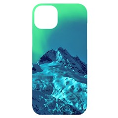 Aurora Borealis Sky Winter Snow Mountains Night Iphone 14 Plus Black Uv Print Case by B30l