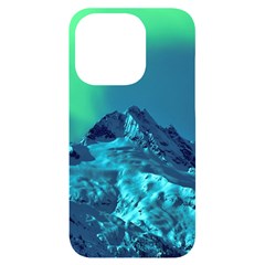 Aurora Borealis Sky Winter Snow Mountains Night Iphone 14 Pro Black Uv Print Case by B30l