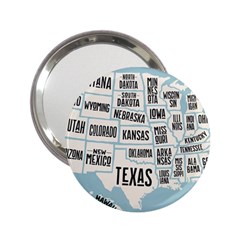 Black White Usa Map States 2 25  Handbag Mirrors by B30l