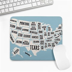 Black White Usa Map States Large Mousepad by B30l