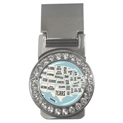 Black White Usa Map States Money Clips (cz)  by B30l