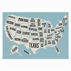 Black White Usa Map States Large Glasses Cloth by B30l