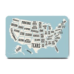 Black White Usa Map States Small Doormat