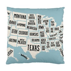 Black White Usa Map States Standard Cushion Case (one Side) by B30l