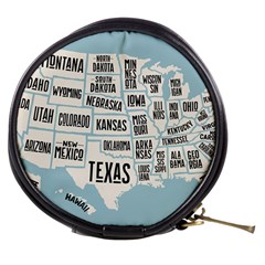 Black White Usa Map States Mini Makeup Bag