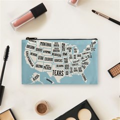 Black White Usa Map States Cosmetic Bag (small)