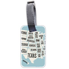 Black White Usa Map States Luggage Tag (two Sides) by B30l