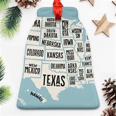 Black White Usa Map States Ornament (bell) by B30l