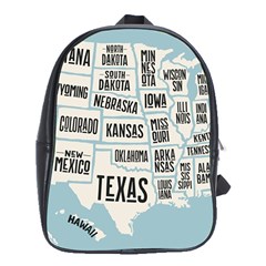 Black White Usa Map States School Bag (xl)