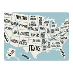 Black White Usa Map States Two Sides Premium Plush Fleece Blanket (mini)