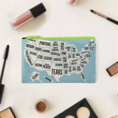 Black White Usa Map States Cosmetic Bag (xs) by B30l