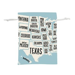 Black White Usa Map States Lightweight Drawstring Pouch (s) by B30l