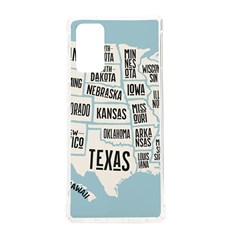 Black White Usa Map States Samsung Galaxy Note 20 Tpu Uv Case by B30l