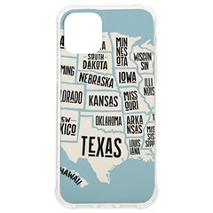 Black White Usa Map States Iphone 12/12 Pro Tpu Uv Print Case by B30l