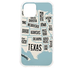 Black White Usa Map States Iphone 12 Pro Max Tpu Uv Print Case by B30l