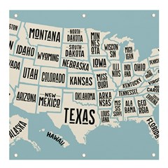 Black White Usa Map States Banner And Sign 4  X 4 