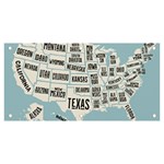 Black White Usa Map States Banner and Sign 6  x 3  Front