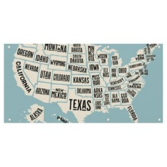 Black White Usa Map States Banner And Sign 8  X 4 