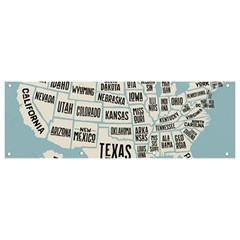 Black White Usa Map States Banner And Sign 9  X 3  by B30l