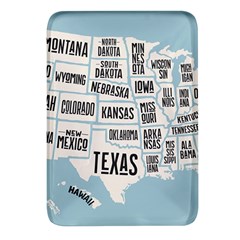 Black White Usa Map States Rectangular Glass Fridge Magnet (4 Pack) by B30l