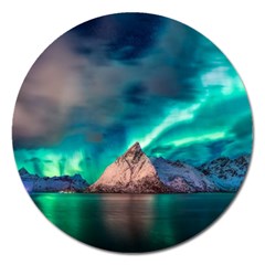 Amazing Aurora Borealis Colors Magnet 5  (round)