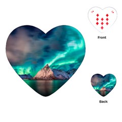 Amazing Aurora Borealis Colors Playing Cards Single Design (heart) by B30l