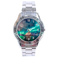 Amazing Aurora Borealis Colors Stainless Steel Analogue Watch by B30l