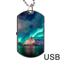 Amazing Aurora Borealis Colors Dog Tag Usb Flash (one Side)