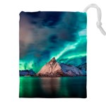 Amazing Aurora Borealis Colors Drawstring Pouch (5XL) Front