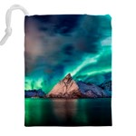 Amazing Aurora Borealis Colors Drawstring Pouch (5XL) Back