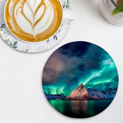 Amazing Aurora Borealis Colors Uv Print Round Tile Coaster by B30l