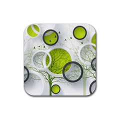 Circles Still Life Rubber Coaster (square) by B30l