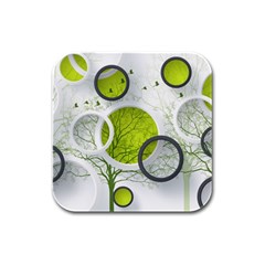 Circles Still Life Rubber Square Coaster (4 Pack)